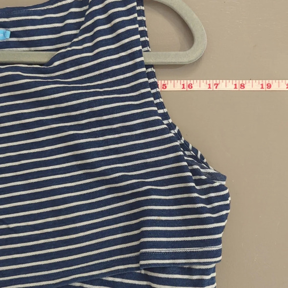 J Mclaughlin Nicola Dress Navy White Stripe 100% Cotton size Medium Sleeveless - Picture 9 of 10